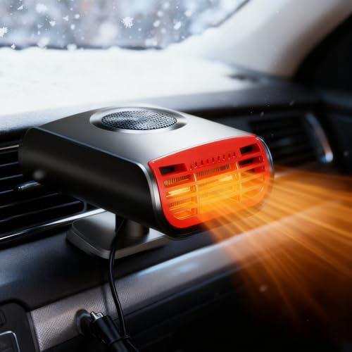 Car Heater, Portable Car Defroster, Car Heater 12V 150W Quick Heat Fan Defogger, 2 in 1 Fast Heating/Cooling Automobile Heater, Car Anti Freeze Device, Plug in Car Heater Deicer for All Car