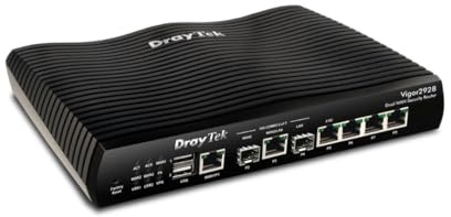 DrayTek Vigor 2928 Multi‑Gigabit Wired FTTP Ethernet Router - Dual‑WAN Load Balancing, VPN Firewall, Gigabit LAN, Business‑Grade Performance