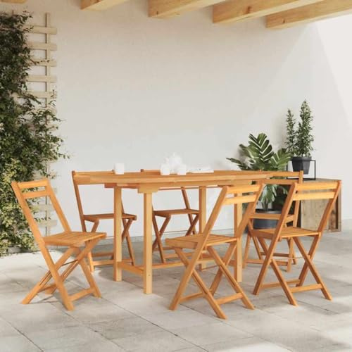 ChicAbode Gartentisch Ausziehbar 110-160x80x75 cm Massivholz Teak