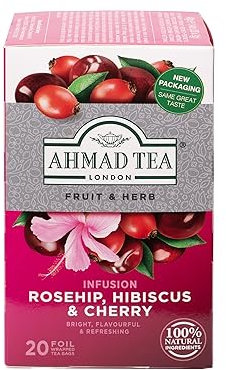 Ahmad Tea Rosehip, Hibiscus & Cherry Fruit & Herbal Infusion - 20 Teabags