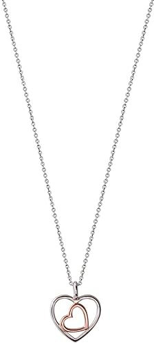 XENOX XS2774R Damen Collier Herz Love Story Sterling-Silber 925 Bicolor Rose 45 cm