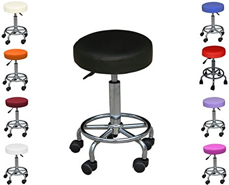Polironeshop Simply – Drehhocker mit Lehne, Ergonomischer Arbeitshocker für Kosmetiksalons, Höhenverstellbar und Komfortabel für den professionellen Einsatz