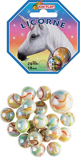 Kim'Play COU500840 20 + 1 Unicorn Balls, Multi-Coloured