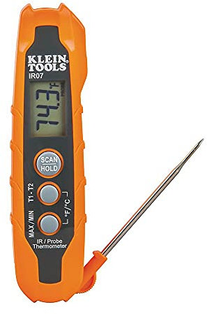 Klein Tools TOOLS IR07 Digitales Thermometer, 2 Infrarot- und Sonde, Taschengröße