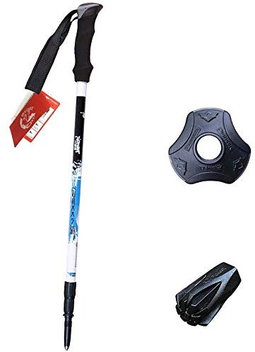 Wanderstöcke Trekkingstöcke Carbon Nordic Walking Stöcke Teleskopwanderstöcke Für Damen Und Herren Höhenverstellbar Korkgriff Zum Wandern Walking, Black Blue