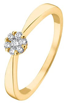 CHRIST Damen-Damenring 7 Diamant 56, Gelbgold 32000425