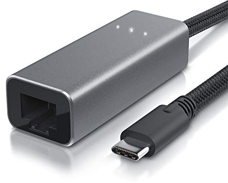 CSL - USB C Netzwerkadapter Gigabit - USB Typ C auf RJ45 Externe Netzwerkkarte RJ45 Konverter - Fast Ethernet 1000 Mbit - kompatibel mit iPad Pro 2018/2020, MacBook Pro/Air, Surface Book 2/3 UVM.