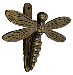 Türklopfer für Haustür, Bronze, Libelle, poliertes massives Messing, Bronzeklopfer mit Schließblech, UPVC, Libellen-Haustür-Möbel mit einzigartigem Design