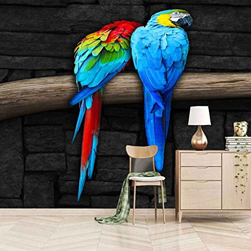 FVGKYS Papel Pintado Autoadhesivo Personalizado 3D Moderno Loro Animal Azul Fotomural Habitación Para Niños Sala De Estar Tv Fondo Dormitorio Decoración Del Hogar Papel Tapiz 150x105cm