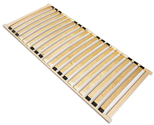 Rete a doghe professionale da 90 x 200 cm, struttura per letto di alta qualità, con 20 curve in legno betulla, pieghevole, adatta materassi molle e schiuma singolo