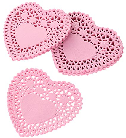 Milisten 250pièces Nappes Papier Cœur Décorations De Table Romantiques Doilies Papier Floral Pour Gâteaux Et Desserts Couleurs Aléatoires