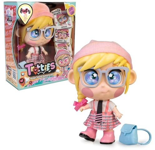 Trotties, Lucy, Ville Londres, Poupée voyageuse Issue de la série animée, Yeux Emojis, Sac à Dos et Carte, Jouets pour Enfants à partir de 3 Ans, GIOCHI PREZIOSI, TFT02