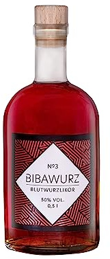 Bibawurz Blutwurz-Likör No 3 | 50% Vol. | Premium Likör für qualitativen Blutwurz Genuss | Hochwertiger Likör für besondere Anlässe | Ideale Geschenkidee |100% natürliche Zutaten | Kräuter/Ingwer