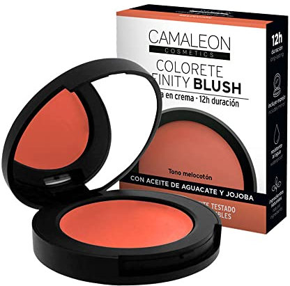 Camaleon Cosmetics - Colorete Infinity Blush 12 horas - Tono Melocotón - Larga Duración - Textura en crema - Vegano.