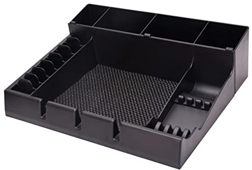 LALAFINA Clipper Guard Organizer Salon Station Storage Box 15X12X4 Inch Push-Cut Hair Clipper Holder with Notches for Barber Tools and Trimmer Storage