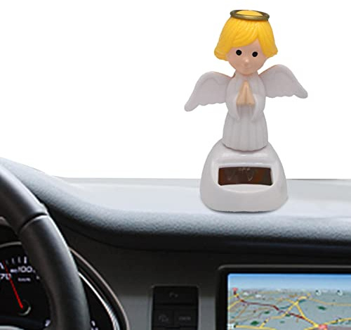 Fenytay Christmas Wobble Head Figure, Bobble-Head Figures Figure Decor, Christmas Solar Dancing Toys, Solar Powered Angel Toys For Christmas Home Car Dashboard Decoration Decor