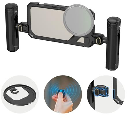 SMALLRIG Dual Handheld Phone Cage Kit for iPhone 15 Pro Max, Mobile Video Rig Cage Kit with Wireless Quick Release Dual Handles for Video Recording/YouTube/Live Streaming/Vlog - 4392