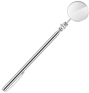 Ryaupy Inoxidable Espejo De Inspección Telescópico, Portátil Inspección Automotriz Mirro, Herramienta De Espejo Telescópico Redondo para Mantenimiento de Automóviles 30 mm de Diámetro