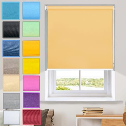 Rollos Fensterrollo Rollo Klemmfix, 40 x 120 cm Sonnenschutz und Sichtschutz Rollo Fensterrollo Klemmrollo mit Klämmträger, für Fenster und balkontür, Khaki