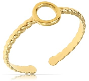 Made by Nami Öppen cirkelring för kvinnor - Justerbar guld cirkelring - Rostfritt stål öppna ringar