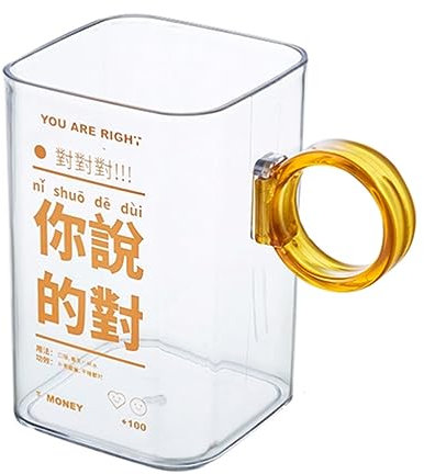 Splendidamente Bicchieri da Vino Quadrati Boccali da Birra in plastica creativi Boccali da Acqua Bicchieri da Succo con Manico 490 ml / 16,6 Once Personalizzato