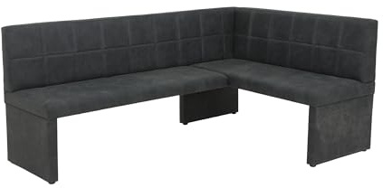 Apollo Hela Tische, Melanie - Panca angolare con rivestimento in microfibra effetto vintage, seduta lunga a sinistra, 200 x 140 x 90 cm (larghezza x profondità x altezza)