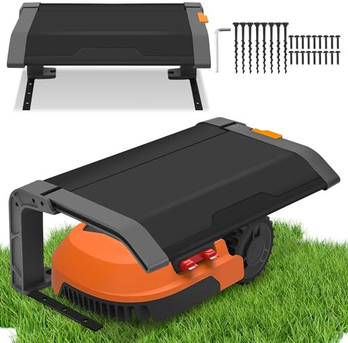 Izrielar Garage pieghevole per robot tosaerba, copertura pieghevole per tosaerba, robot tosaerba, garage per giardino, resistente alle intemperie, protezione UV, materiale di montaggio incluso