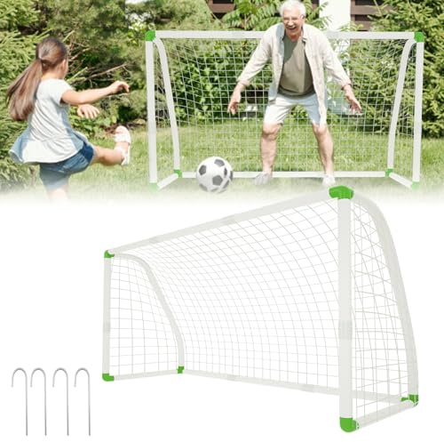 ORHEYA PVC Fußballtor 180x120x80cm - Fußballtore mit Netz Geeignet für Garten, Strand und Park, Trainings Fußballnetz, Fußball Tor Torwand Ideales Tor für Kinder und Erwachsene