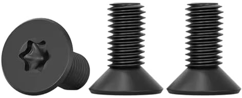Drenky Senkkopf Schrauben Torx 20 Stück Senkkopfschrauben Edelstahl A2 V2A Maschinenschrauben Standard Quincunx M4 x 16mm Schraube mit Abgesenktem Kopf für Maschinenausrüstung und Wohnmöbel, Schwarz