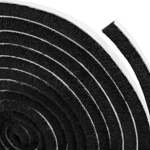 AOTUAO 6 M Bürstendichtung Selbstklebend 9 mm(B) x 15 mm(D), Rolladen Insektenschutz, Winddicht Staubdicht Lärmschutz für Schiebetür, Fenster, Kleiderschränk (Schwarz)