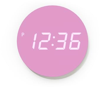 mooas Crayon Mini Digital Wall Clock, Modern Night Light Digital Desk Clock, LED Wall Clock 8 Inch 12/24H Silent Nightlight Clock for Home Décor Kids Livingroom Bedroom Kitchen (Lovely Pink)