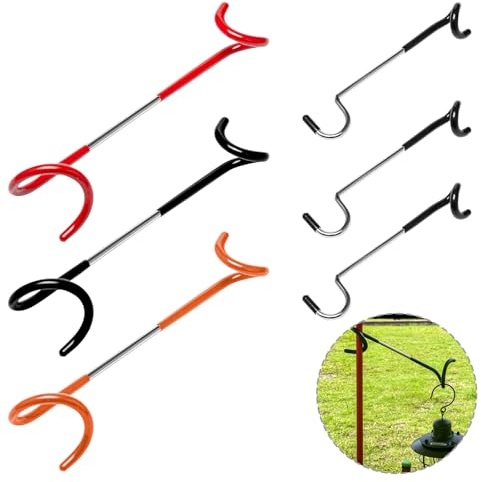 Neikafan Laternenhaken Camping 6 Stück Laternenhalter Zeltstange Haken | Edelstahl Laternenhalter Camping Haken Zelt Lampenaufhängung für Outdoor Hängende Laternen Wasserkocher Müllsäcke
