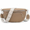 Rorimyth Bauchtasche Damen Khaki Umhängetasche Damen Klein Veganes Leder Handtasche Crossbody Bag Gürteltasche Brusttasche Hüfttasche