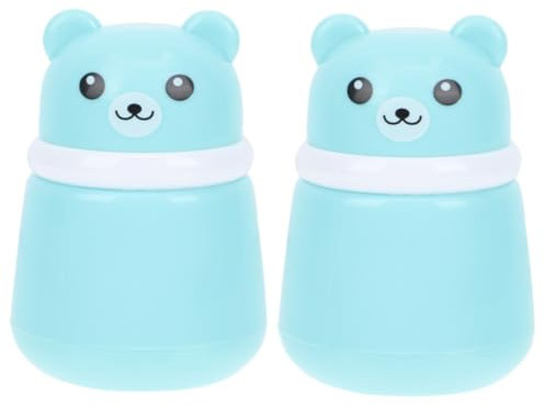 2St Puderquaste lose Behälter für Babypuder für Babypuder Biskuitteig puder dose Babypuder-Box Babypuderetui Behälter für Säuglingspulver Schwamm Blue MERRYHAPY