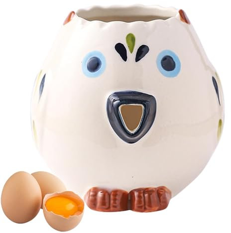 Egg Yolk Separator, Egg White Separator, Ceramic Chicken Yolk White Separator, Practical Household Small Egg Filter Splitter, Storage Tank, Kitchen Gadget