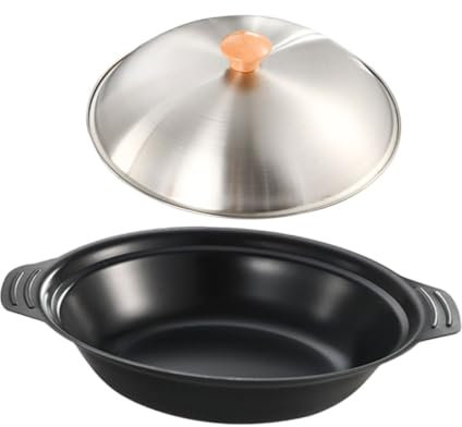 Alipis piastra antiaderente Pentola per friggere Pentola per hot pot pentola per risotto padella antiaderente wok in metallo pentole da cucina multifunzione cibo wok ferro da stiro Black
