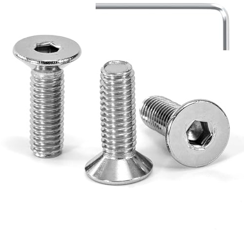 Tunejoy 30 Stück Senkkopfschrauben M5 x 16 mm Senkschrauben Edelstahl A2 V2A Senkkopf Innensechskant DIN 7991 Vollgewinde mit Inbusschlüssel