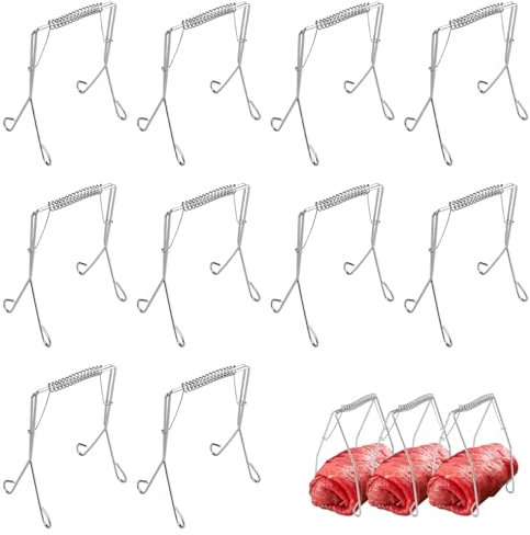 10 pinzas para rouladenklemmen, roladenklemmen,Rouladenklammern acero inoxidable Rostfrei,Kohlrouladen Klammern,Rouladen Klammern,Rinderrouladen Klammern,Geeignet zum Spannnen Von Fleischröllchen und