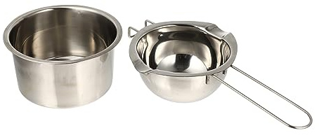 LALAFINA DIY Soap Melting Pot and Outer Bowl Set, Silicone Wax Warmer Container for Handcraft Soap Making, Small Size Melting Storage Pot Suitable for Candle and Wax Heater Accessories