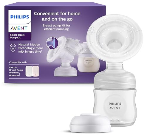 Philips AVENT Einzelmilchpumpen-Kit, mit der Natural Motion Technologie, ohne Motoreinheit, einfaches Reinigen und Zusammensetzen, Modell SCF337/01