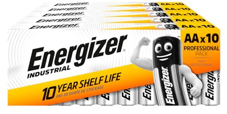 50 Batterie Energizer Industrial AA - Pile Stilo Lunga Durata per Dispositivi Elettronici Torce Elettriche Telemetri Strumenti di Misurazione Piccoli Dispositivi Medici