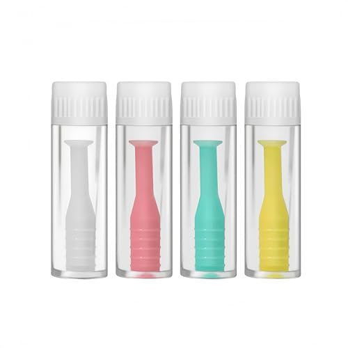 Heanvmyss Contact Lens Applicator,4 Pieces Silicone Contact Lens Inserter,Contact Lens Remover Set,Contact Lens Remover Tool with Storage Cases for Home Travel Outdoor Activities(Green)