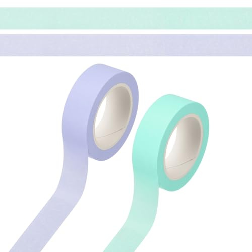 PATIKIL Cinta Washi De 33 Yardas Cinta De Enmascarar Azul Claro/Morado | Colorida Adhesiva Decorativa, Para DIY Manualidades Envoltorio De Regalo Diario álbum De Recortes Planificador