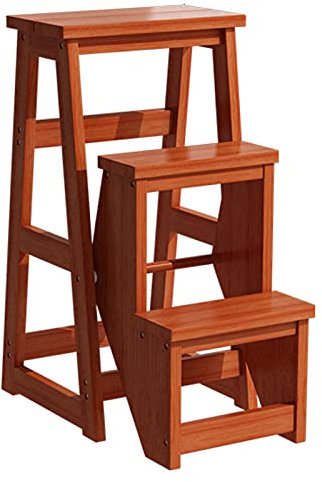 Sgabello multifunzione in legno, pieghevole, ideale per la casa, carico massimo 150 kg, perfetto per letti alti e spazi alti