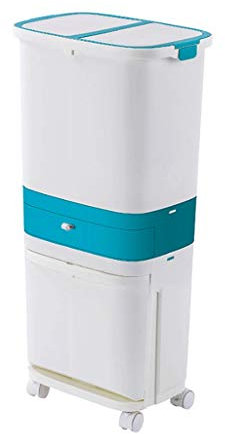 Mülleimer, Küchenklassifizierung, Mülleimer, Haushaltsmülleimer mit Deckel, Wohnierung, Mülleimer, Haushaltsmülleimer mit Deckel, Wohnzimmer, Badezimmer, doppelschichtiges Deodorant (blau L)