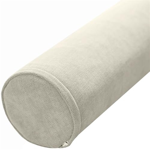 Cojín Cilíndrico Grande 40/50/90/80/60cm Almohada De Tubo para Lumbar/Cuello/Espalda/Cabeza Apoyo Almohada Rollo con Funda Extraíble para Cama, Sofá, Silla, Coche, Yoga(Beige,20x80cm/8x31in)