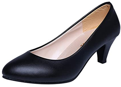 Damskor, eleganta med klack, pumps, svarta, låga höga klackar, tår, fest, bröllop, bröllopsskor, klackskor, pumps, sandaletter, högklackade skor, lätta aftonskor, Mörkgrå, 41 EU