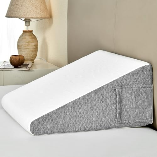 Dorifine Coussin en Mousse à mémoire de Forme pour lit et canapé, Coussin de Lecture, Coussin arrière avec tête Semi-Circulaire, Profond Gris.