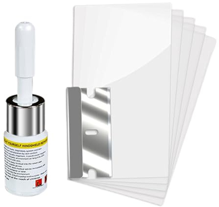 Set di riparazione del parabrezza, colla per graffi in vetro 'auto, 2 ml, set di riparazione leggero per graffi, scheggiature e crepe