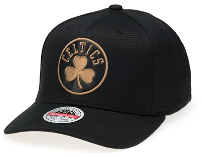 Mitchell & Ness NBA Leather Logo Classic Red Snapback Cap - 100% Polyester, verstellbar, Herren, Frauen, Kinder, Unisex, Frühling, Sommer, Herbst, Winter